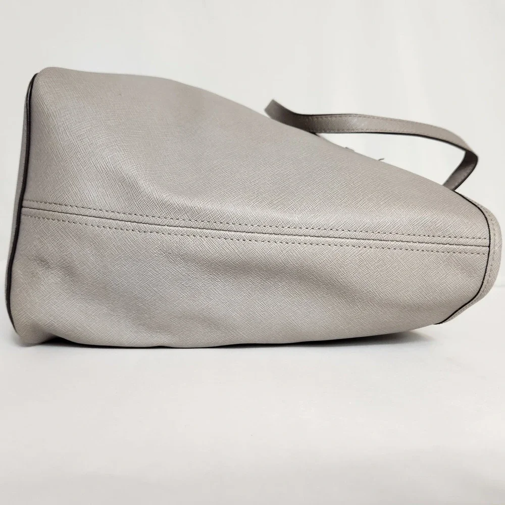 Michael Kors Jet Set Travel Tote Gray Saffiano Leather Large Shoulder Bag Purse